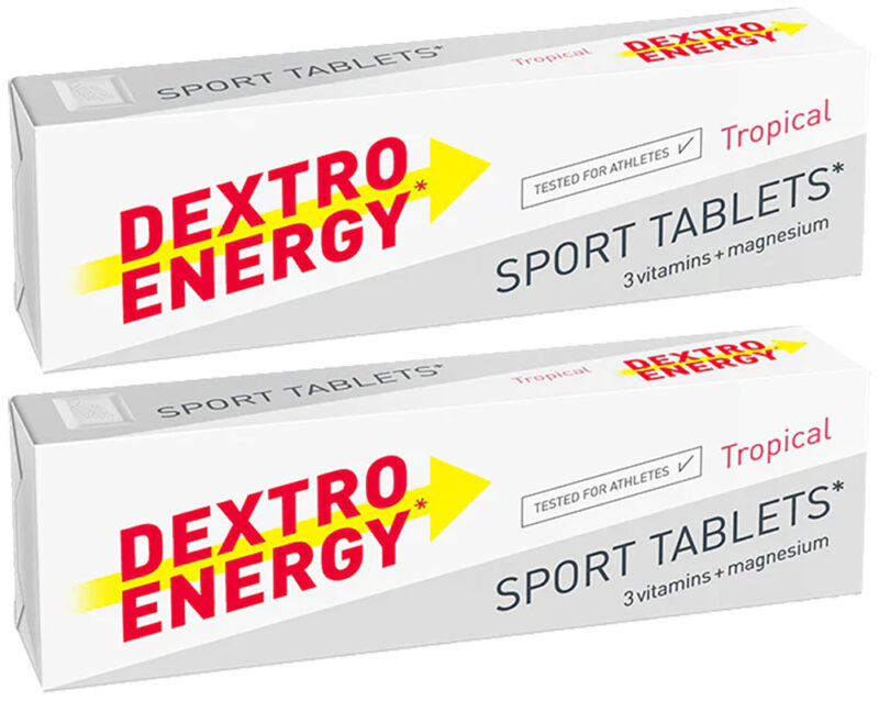 Dextro Energy Dextrose tabletki dekstrozowe z witaminami i magnezem (Owoce Tropikalne) - (2 x 14 pastylek)