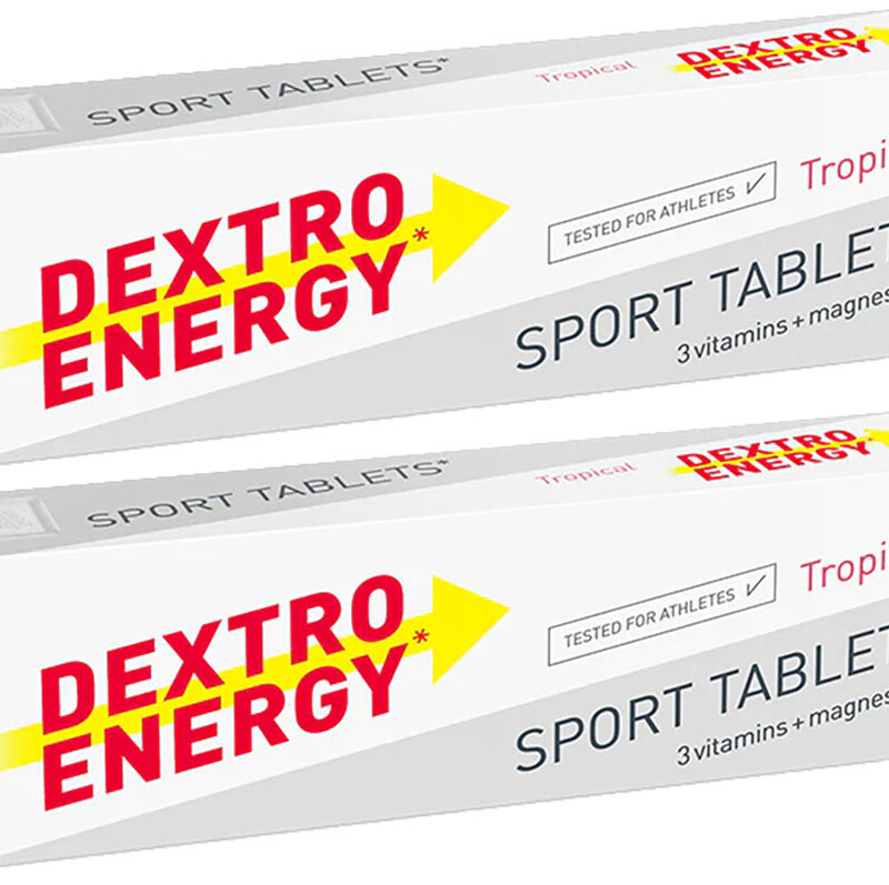Dextro Energy Dextrose tabletki dekstrozowe z witaminami i magnezem (Owoce Tropikalne) - (2 x 14 pastylek)