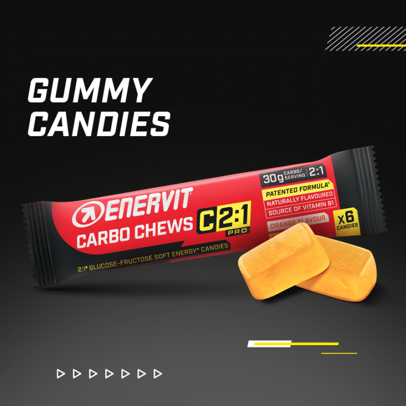 Enervit Carbo Chews C2:1PRO galaretki energetyczne (Pomarańcza) – 34 g (6 sztuk) - obrazek 2