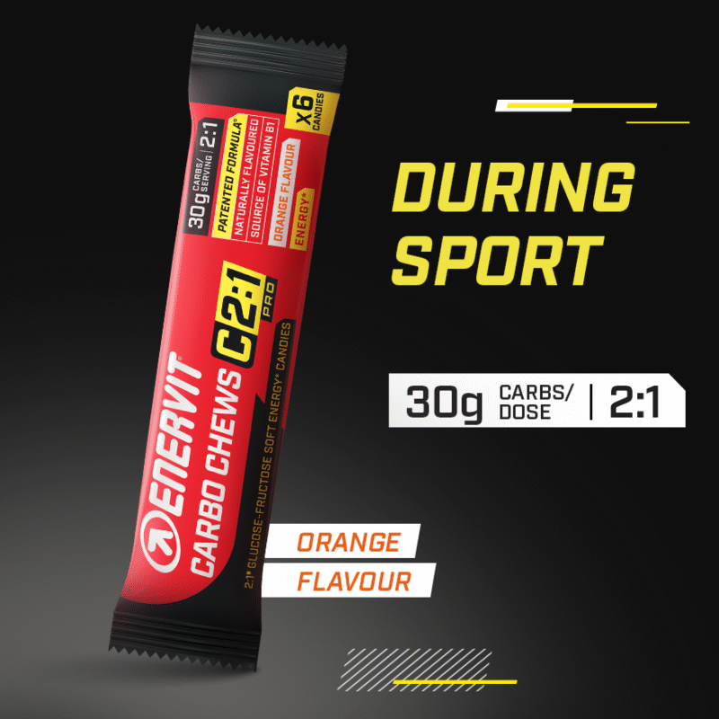 Enervit Carbo Chews C2:1PRO galaretki energetyczne (Pomarańcza) – 34 g (6 sztuk) - obrazek 3