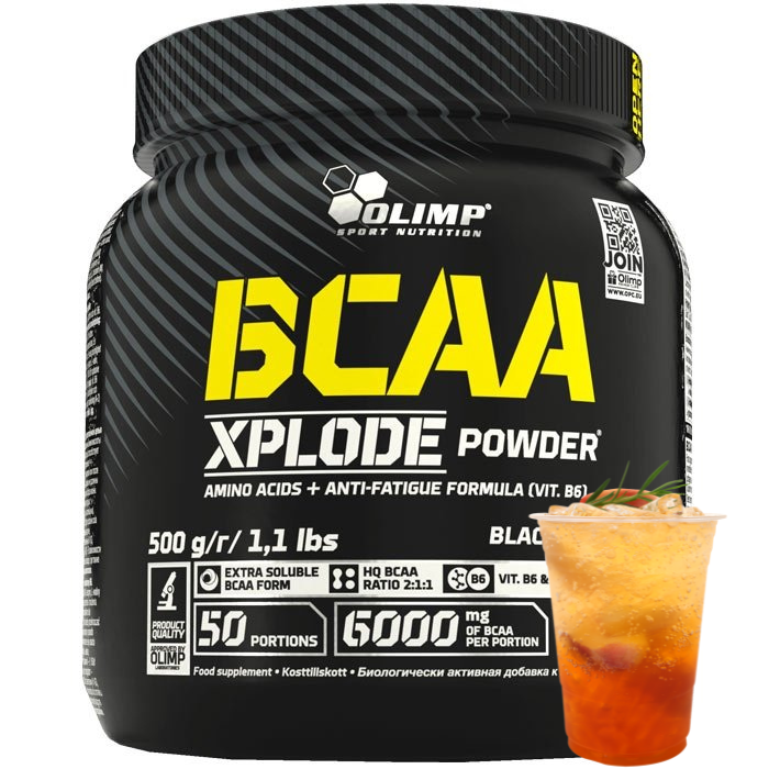 Olimp BCAA Xplode Energy aminokwasy (Mrożona Herbata Brzoskwiniowa)– 500 g