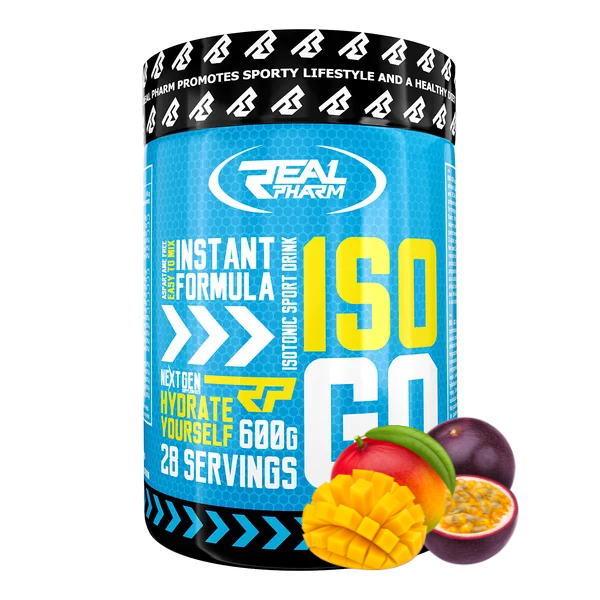 Real Pharm ISO GO napój izotoniczny (Mango Marakuja) – 600 g
