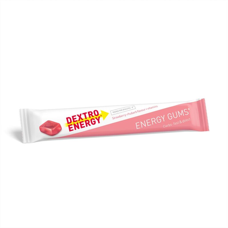 Dextro Energy Gums żelki energetyczne (Truskawka Rabarbar) - 45 g