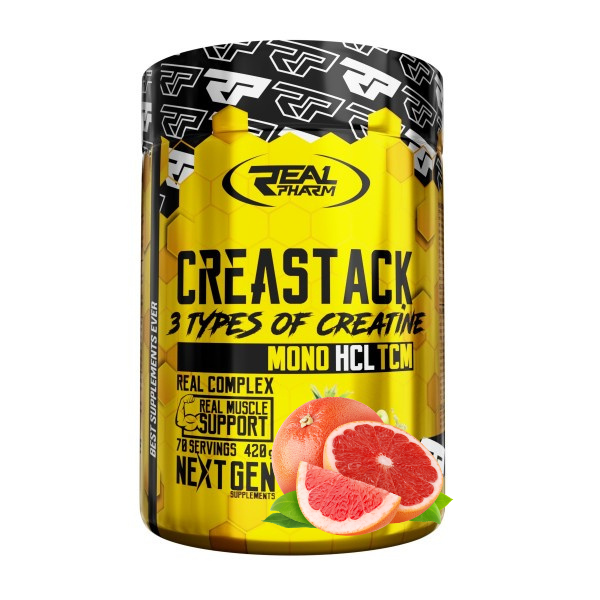 Real Pharm Crea Stack kompleks kreatyny (Grejpfrut) – 420 g