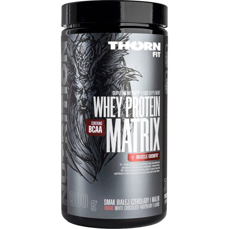 Thorn Fit Whey Protein Matrix odżywka białkowa (Biała Czekolada z Maliną) - 900 g